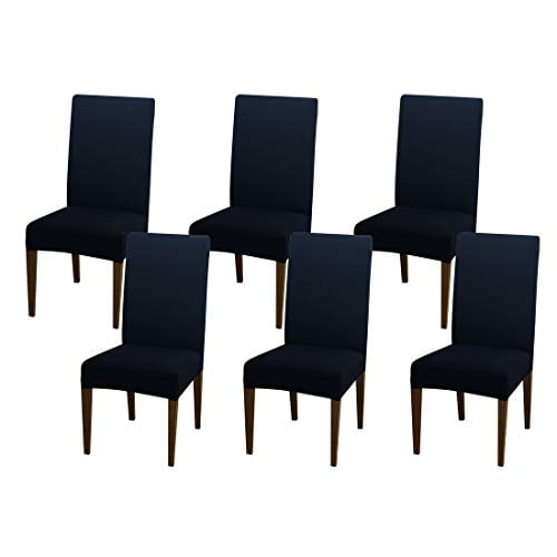 Gray Blue JQinHome 6 Pcs Dining Chair Slipcover,High Stretch Removable Washable Chair Seat Protector Cover for Home Party Hotel Wedding Ceremony Gray Blue JQinHome 6 Pcs Dining Chair Slipcover,High Stretch Removable Washable Chair Seat Protector Cover for Home Party Hotel Wedding Ceremony